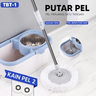 Pel-pelan Otomatis Pel Alat Pembersih Praktis Spin Mop Alat Pel Lantai Kain