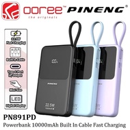 PINENG PN891PD 22.5W 10000MAH SLIM AND COMPACT PORTABLE POWERBANK WITH FAST CHARGING BUILT-IN CABLE 