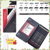 12Pcs/Set Professional Sketch Pencil Set 2H HF HB B 2B 3B 4B 5B 6B 7B 8B Graphite Art Hand-Painted P