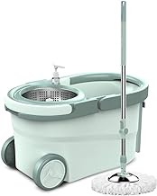 Spin Mop Wringer Bucket Set - for Home Kitchen Floor Cleaning -Upgraded Self-Balanced Easy Press System(Green) Decoration