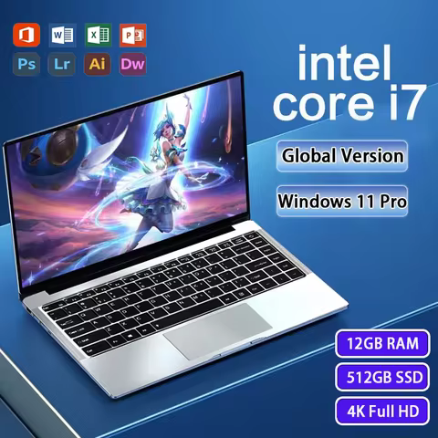 2025 Brand New Laptop Windows 11 Pro Intel i7-7500U Notebook 12GB RAM 1TB 2TB SSD Office Study Lapto
