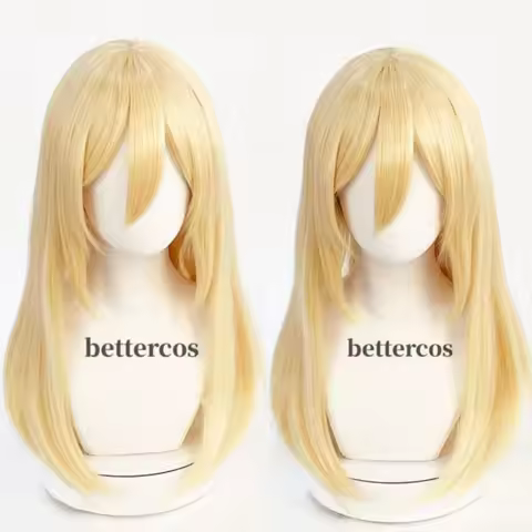 Anime Historia Reiss Cosplay Wig Krista Lenz Gold Yellow Heat Resistant Synthetic Hair Wigs + Wig Ca