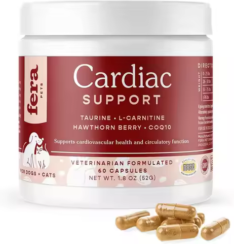 60 capsules- Supplement for Dogs & Cats – Vet Created -Cardiovascular Function & Strength-Taurine, C