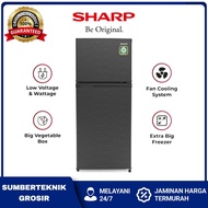Kulkas SHARP 2 Pintu Sj-195mn-hs Sj 195mn hs Sj 195 Lemari es 172 / 152 Liter New Kirei Series Hemat