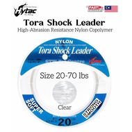 Hytec Tora Shock Leader High Abrasion Resistance Nylon Copolymer 30-70lbs Clear (60m)