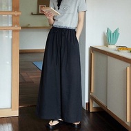 黑色雙腰闊腿褲|褲子|夏款|Sora-1513