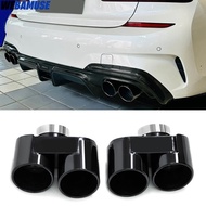 1 Pair Quad Exhaust Tailpipes For BMW G20 G21 320i 330i 330e Upgrade Quad Carbon Fiber Muffler Tailp
