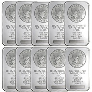 In Stock 1 Oz Sunshine Minting Silver Bar American Silver Bullion No Magnetic Silvering Bar