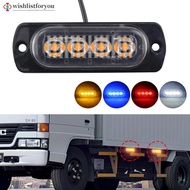 Wishlistforyou 1Pc 12V 24V 4Leds Car Warning Light Grill Breakdown Light Car Truck Trailer Beacon Lamp LED Amber Side Light Warning Lamp For Cars V6W3