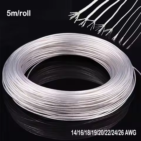 5m High Purity Silver Plated OCC Wire Copper Cable For Audio DIY Amplifier Headphone Speaker cable 1