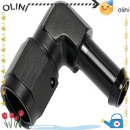OLINI 90 Degree Hose Fitting, Black Aluminum 6AN Female to 3/8 Barb, Smooth 90 Degree 6AN Female to 