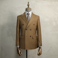 KINGMAN British Style Brown Double Breasted Business Suit สั่งตัดสูท สูทสั่งตัด ตัดสูท งานคุณภาพ สูทชาย สูทหญิง สูท ร้านตัดสูท เสื้อสูทตัดใหม่ สั่งตัดตามสัดส่วน