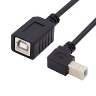Chenyang Printer Scanner Disk USB 2.0タイプBオスからメス90度ダウンアングルエクステンションケーブル20cm