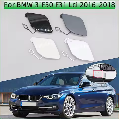 Front Bumper Towing Hook Cover Cap Shell Housing For BMW F30 F31 LCI Basic Model 2016-2018 Painted 5