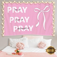 Coquette Pink Bow Tapestry Wall hanging cloth room decoration cloth for bedroom living room dining r