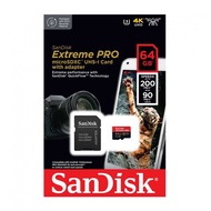 SanDisk Extreme PRO microSDXC UHS-I 64GB (200/90MB/s) เมมโมรี่การ์ด ถ่ายวิดีโอ 4K ประกันศูนย์ไทย ตลอดอายุการใช้งาน