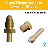 alat bantu pernafasan/perlengkapan medis Nepel Botol Oxygen Nitrogen Kuningan - Las | Nepel Tabung O