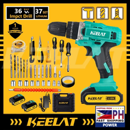 KEELAT Cordless Impact Drill Battery Hammer Drill Screwdriver set Cordless Drill Battery