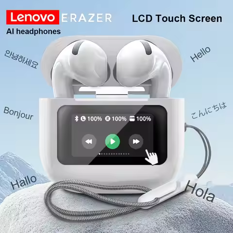 Lenovo ERAZER Original AI Translation Wireless Bluetooth Earphones Noise Reduction Headphone LED Ful
