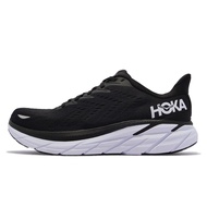 Hoka one one Clifton 8 Wide Last Jogging Shoes Black White Road Running Men's [ACS] 1121374BWHT