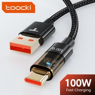 Toocki สาย USB Type C 100W, สายชาร์จเร็วสายชาร์จ6A USB A TO Type C สำหรับ Huawei P50 Xiaomi poco Samsung