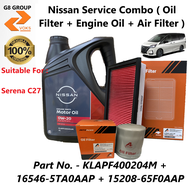 Nissan Service Combo ( Oil Filter + Engine Oil + Air Filter ) - Nissan Serena C27