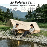 2P Poleless Tent Mini House  Lightweight Backpacking Tent for 2 Outdoor Camping Waterproof Double Te