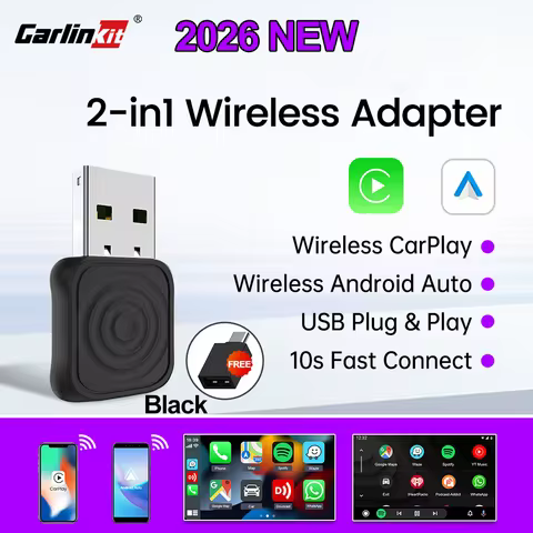 Carlinkit 2026 Wireless CarPlay Mini Ultra Adapter Android Auto 2 in 1 Dongle BT5.4 Wifi 5.8G For To
