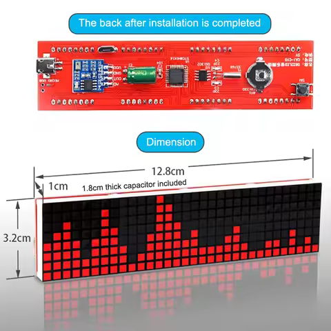 LED Music Spectrum Kit Dot Matrix Clock DIY Parts Electronic Welding Pick Up Rhythm Light