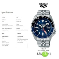 [SEIKO SSK003K1 GMT SERIES ] 💙🖤SEIKO 5 SPORTS AUTOMATIC MEN WATCH
