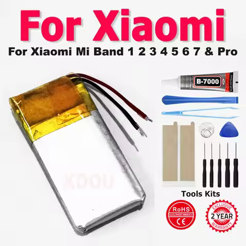 XDOU Band1 Band2 Band3 Band4 Band5 Band6 Band7 Band7Pro Battery For Xiaomi Mi Band 1 2 3 4 5 6 7 & P