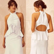 Elegant Women's Sleeveless Neckline Dress, Sexy Slim Wrap Dress, Dinner Party Dresses