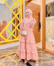 GAMIS SHELLA / DRESS SHELLA / DREES TANGAN SERUT CRINCLE / GAUN PESTA / GAMIS LEBARAN