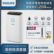 【飛利浦 PHILIPS】15公升★一級能效抗敏清淨除濕機(DE3203/81)