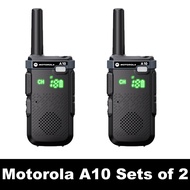 【2 PCS】Motorola A10(1-10km) วิทยุสื่อสาร กำลังไฟ10W 9800mAh Mini UHF 400-520Mhz Two Way Radio กันน้ำ