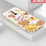 เคส JIUMOO สำหรับ Xiaomi MI Redmi 8 8a โปร7 7A เคส Y3การ์ตูนวินนี่ช้อนส้อมมีดหมีพูห์ซิลิโคนชุบหรูหราเคสมือถือขอบสี่เหลี่ยมรูปแบบใหม่เคสป้องกันแบบนิ่มกันกระแทกเลนส์กล้องถ่ายรูป