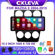 EKLEVA 12.3 "IPS DSP 2 Din Android 14วิทยุอัตโนมัติสำหรับ Mazda 3 2006-2012รถยนต์เครื่องเล่นภาพเคลื่
