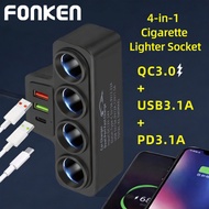 Fonken 6in1 Car Charger USB+Type C Fast Charger 120W Car Charger Adapter
