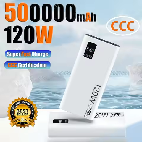 2026 New 120W Power Bank 500000mAh Super Fast Charging Large Capacity Battery Charging Powerbank For