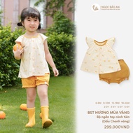 NBAN (6M-6Y) Cool cotton girls' short-sleeved clothes set for home, school, and summer outings-GHS