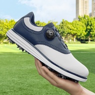 Original Brand Casual Leather Golf Shoes for Men Quick Lacing  Athletic Shoe Spikes  Golf Training f