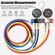 [LIS1] Manifold Gauge Set Air Conditioning Refrigerant Charging Tool 4-Way Dual-Value Pressure with 