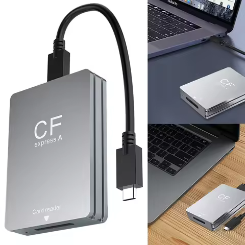CFexpress Type A Card Reader with USB C To USB C/USB A Cable Cardreader Adapter Support Android/Wind