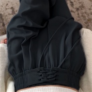 seluar baggy perempuan straight cut pants Kaunter pelepasan dan kebocoran menarik balik seluar mm300