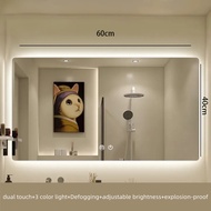Bathroom LED Smart Mirror Wall Mounted Washbasin Touch Mirror Illuminated Horizontal Mirror Touch Sc