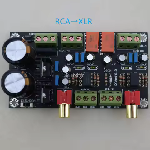 RCA/XLR Single-Ended to Balance Circuit Board RCA XLR with Rectifier Filter Can Be AC Powered