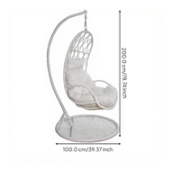 Outdoor Hanging Seat Chair Rattan Wicker Oval Chair Patio Balcony Hanging Lounger Indoor Lounge Seat