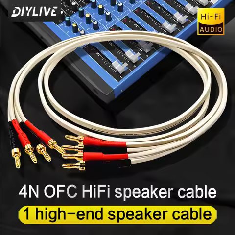 4N Oxy-Free Copper Power Amplifier Speaker Cable 5.1 Surround Sound Connection Universal Banana Head