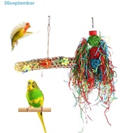 SEPTEMBER 3pcs/set Parrot Shredder Toy, Colorful Hanging Parrot Chewing Toys, Bird Swing Toy Paper/wood Parrot Cage Foraging Toy Parrot Molar Bite Toy Bird Cage