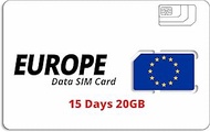 [Europe] 7/15/30 Days | 3/5/10/20GB [4G] Data SIM Card | Plug and Play | No Registration Required (15Days 20GB)